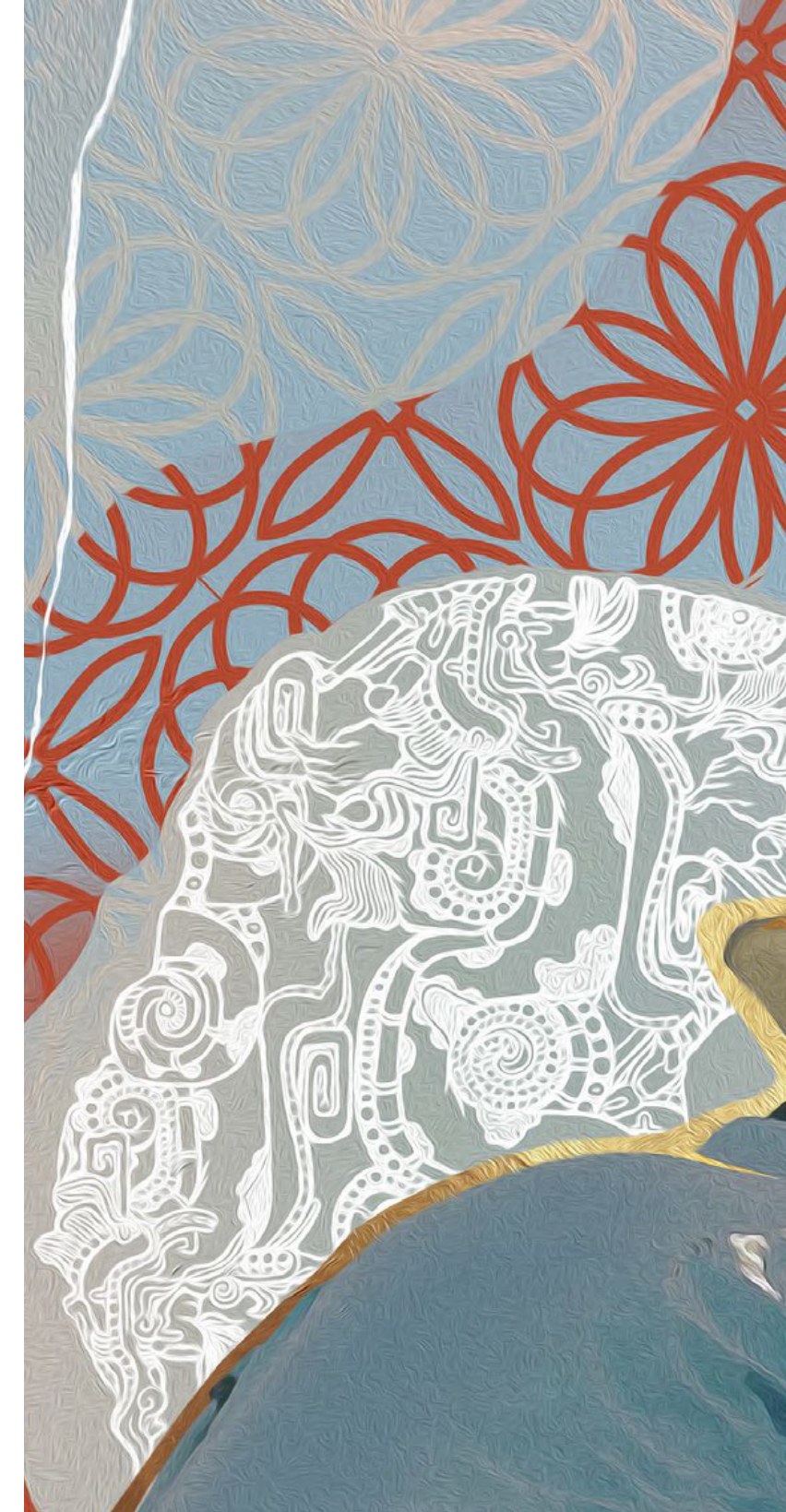 Mural panel — floral lace pattern