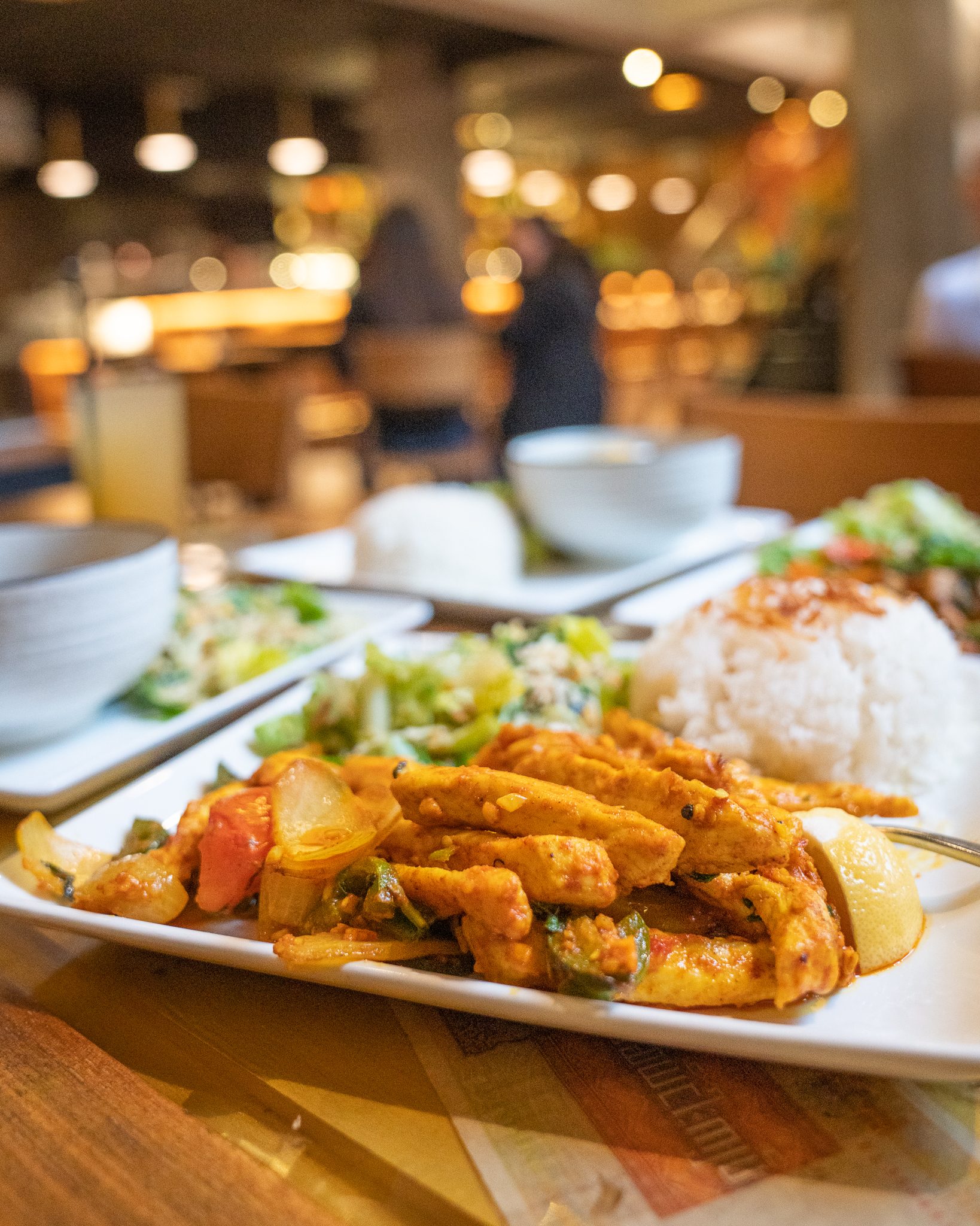 Curry plate at the table