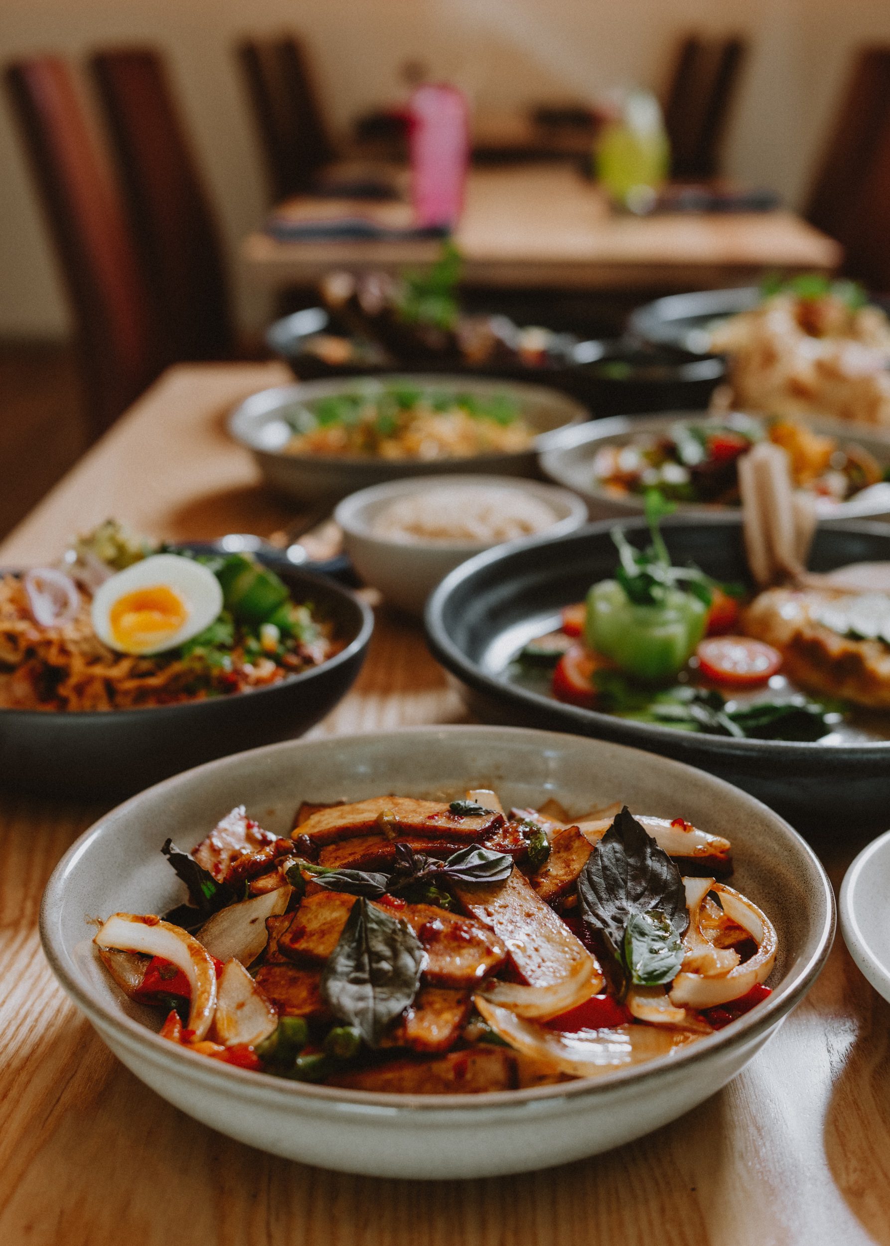 A spread of Burma Love dishes