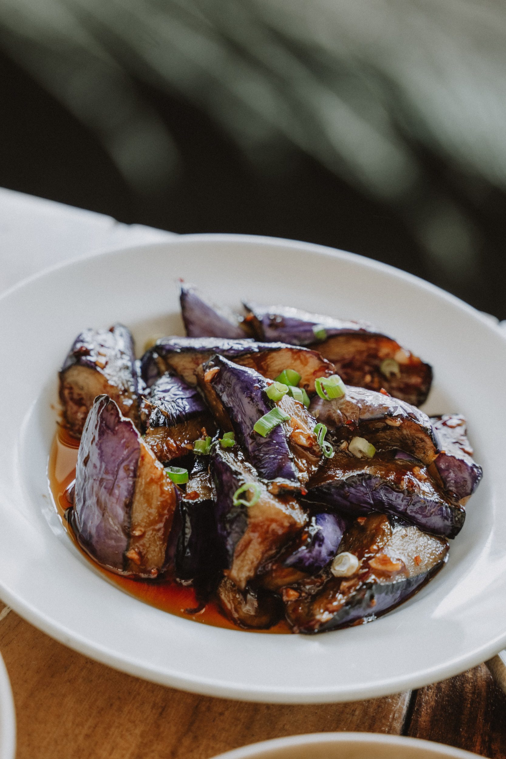 Wok-blistered eggplant